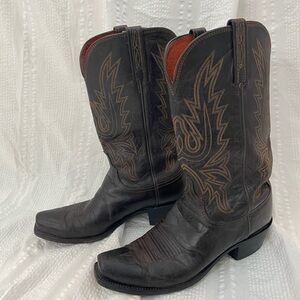 Lucchese Brown Leather Corbin Western Boots size 8.5